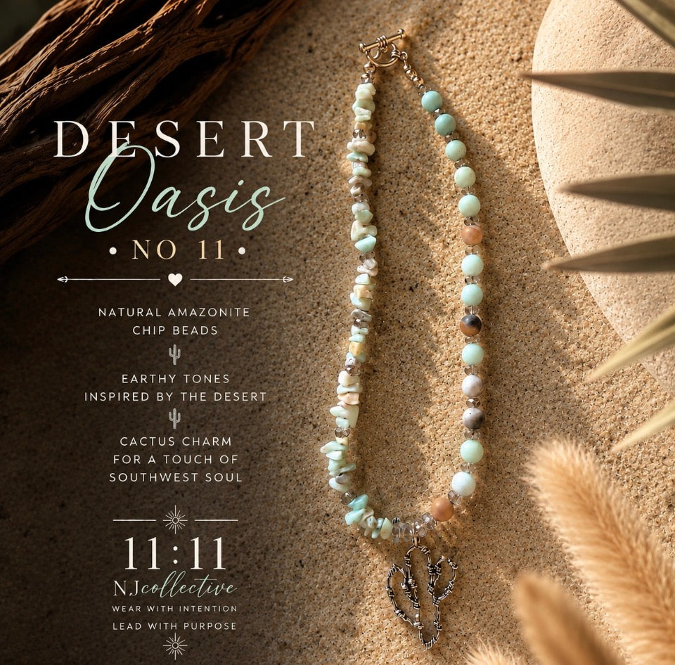 Desert Oasis No. 11 | Genuine Amazonite Asymmetrical Gemstone Necklace