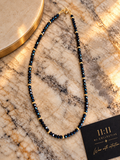 Midnight No. 11 | Faceted Black & Gold Beaded Necklace