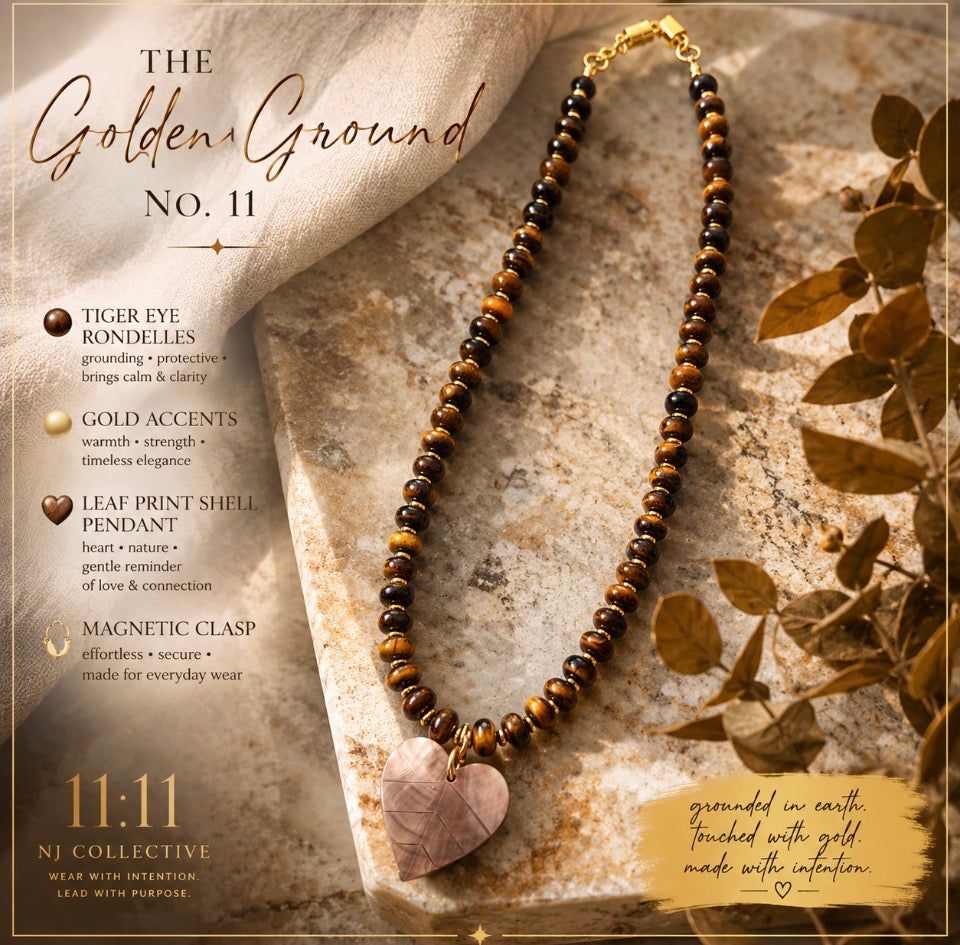 Golden Hour No. 11 | Brown & Gold Heart Pendant Necklace