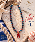 Lobstah Season No. 11 | Ocean Blue & Red Beaded Lobster Charm Necklace