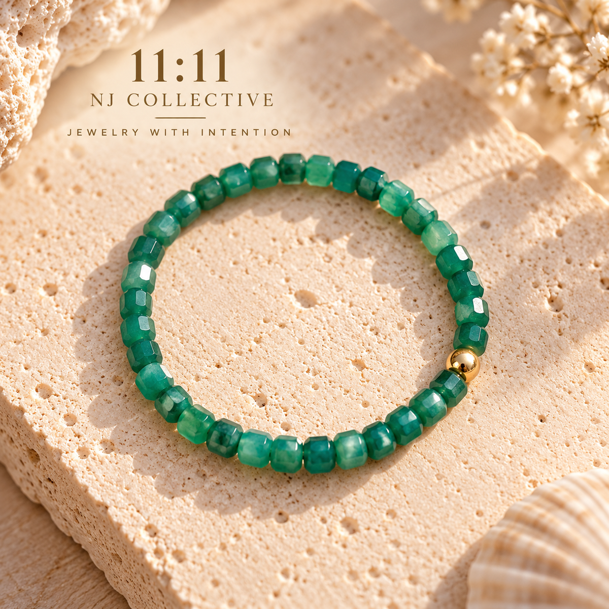 Green Light — Natural Green Agate Bracelet