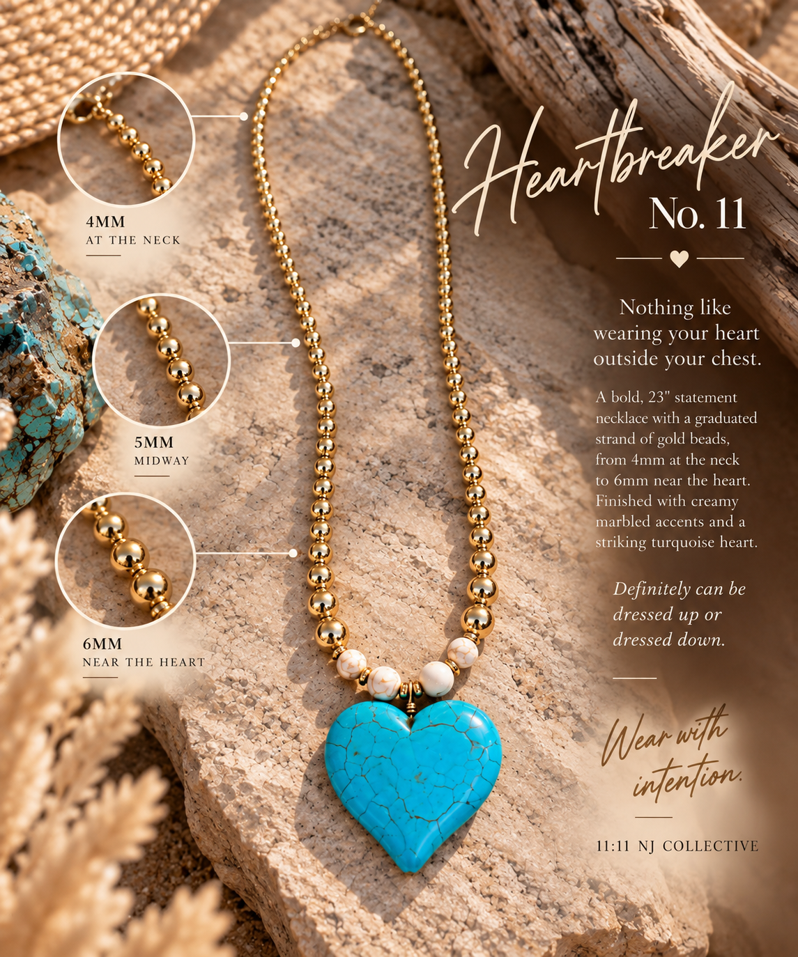 Heartbreaker No. 11 | Turquoise Heart Statement Necklace