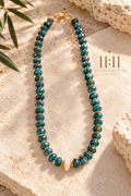 Mediterrnea No. 11 | Green Jasper + Pineapple Agate Necklace