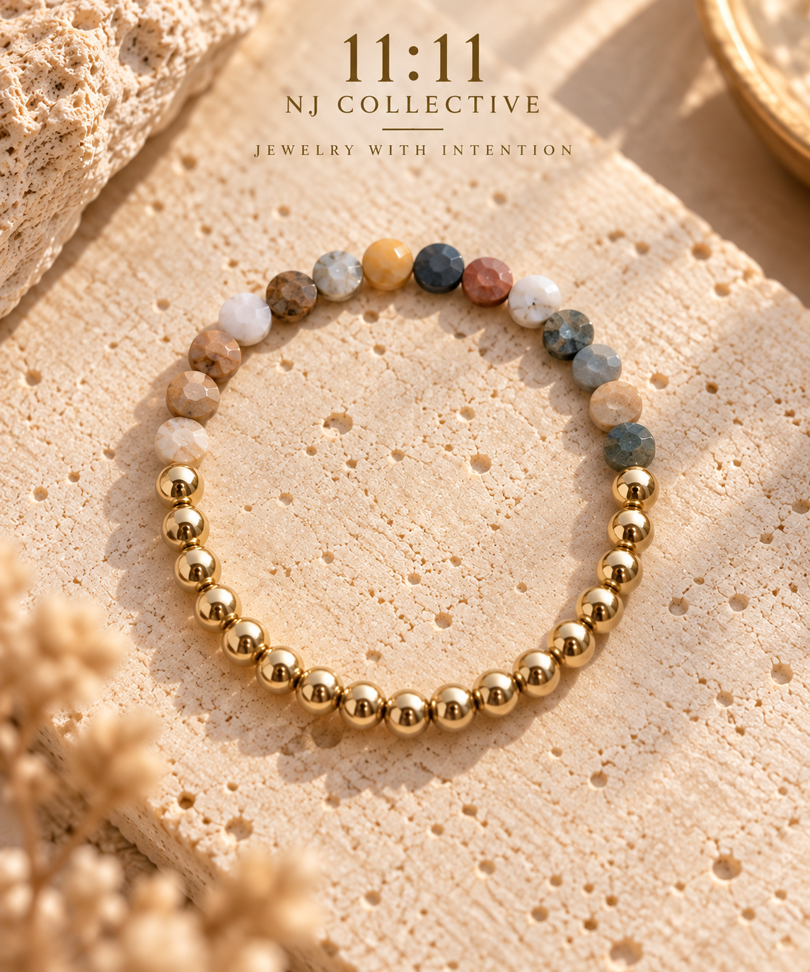Golden Earth — Natural Ocean Jasper Bracelet