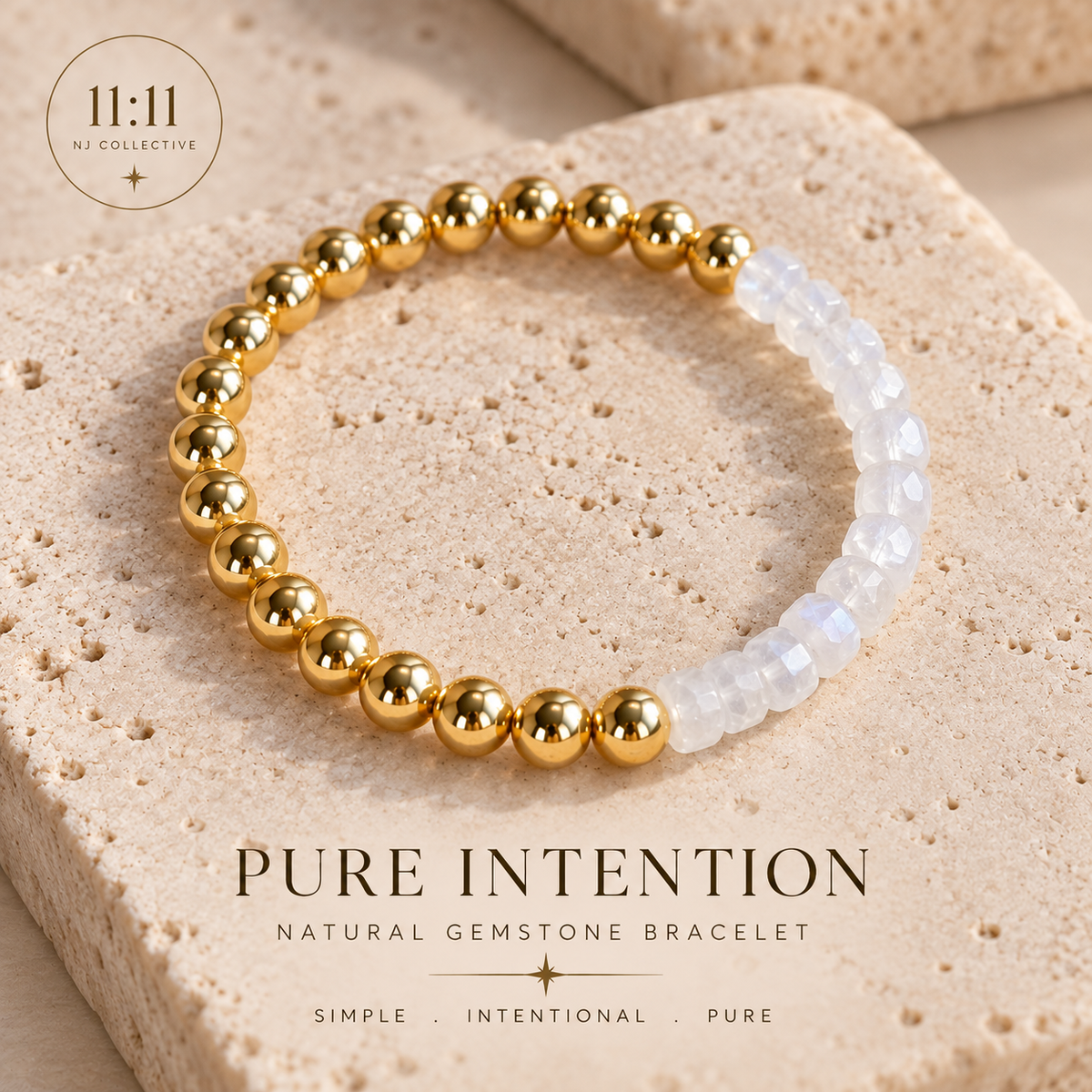 Pure Intention | Faceted Natural Crystal Stone Bracelet