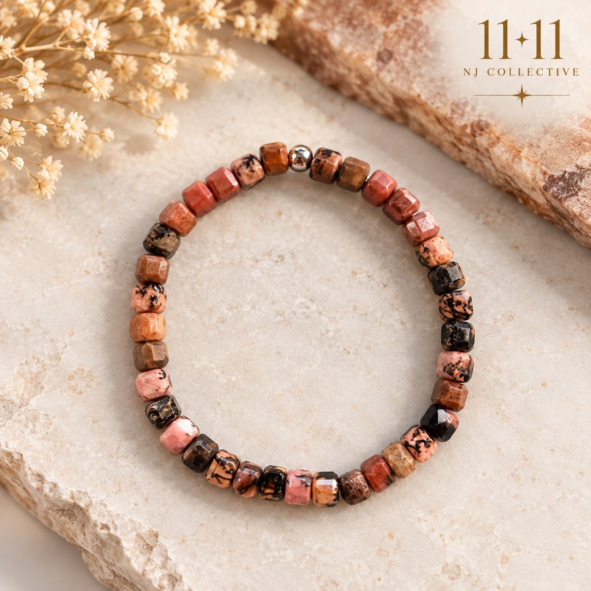 Wild Rose | Natural Rhodochrosite Stretch Bracelet