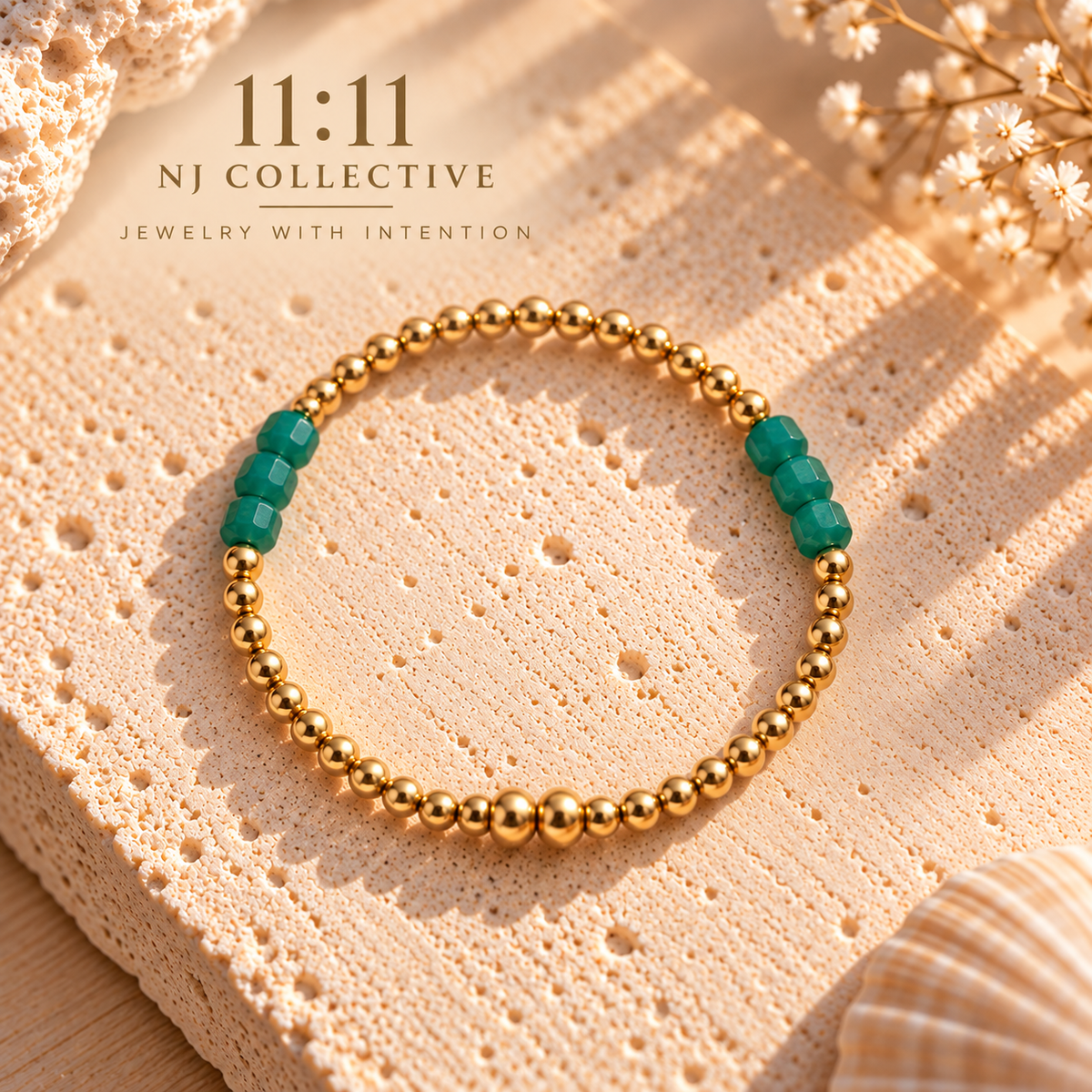 Third Time’s the Charm — Natural Green Agate Bracelet